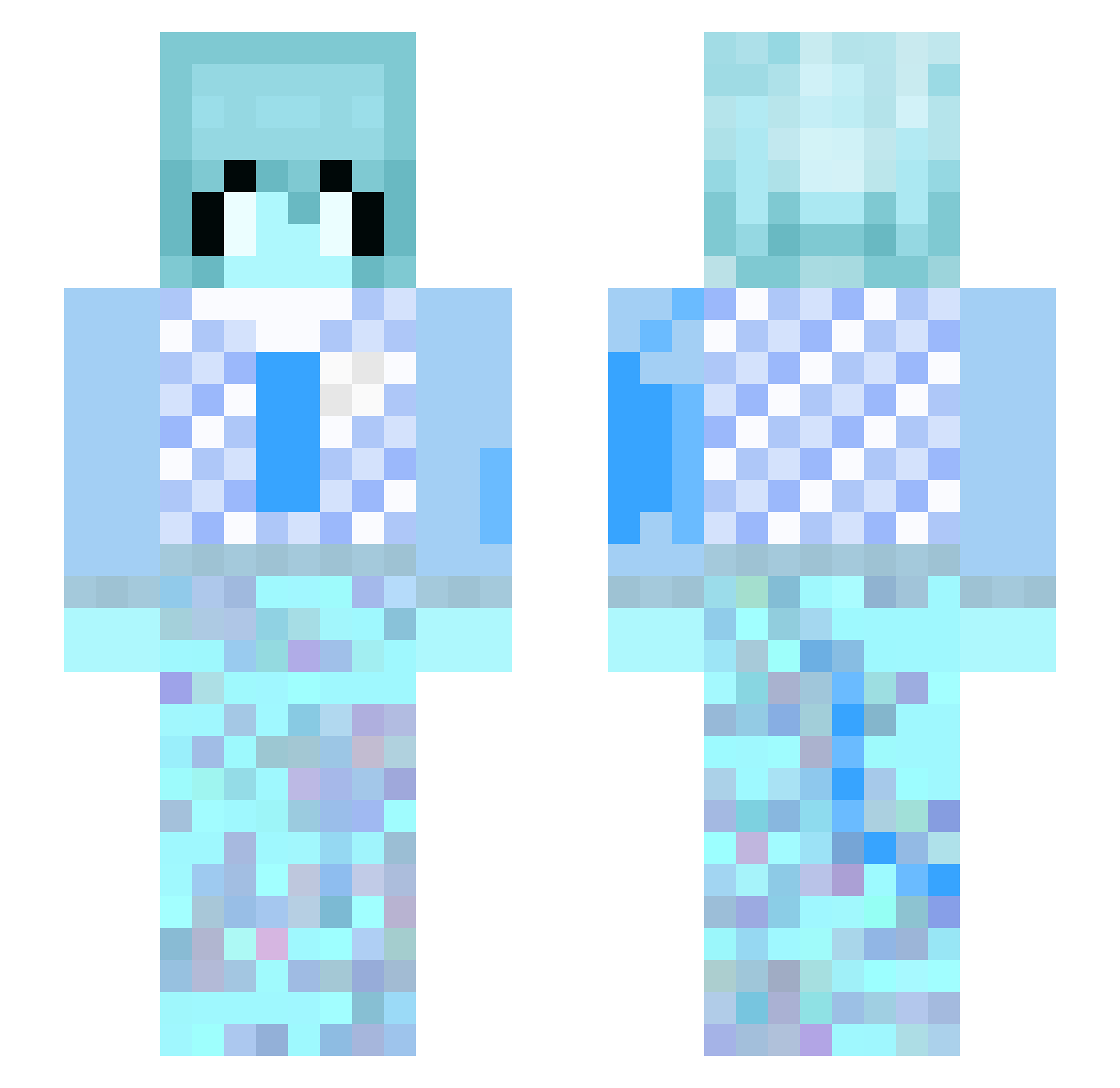 PrismaticSpider Minecraft skin, front and back view