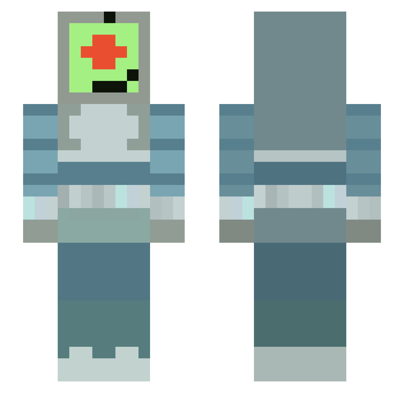 HenryOnYt Minecraft skin, front and back view