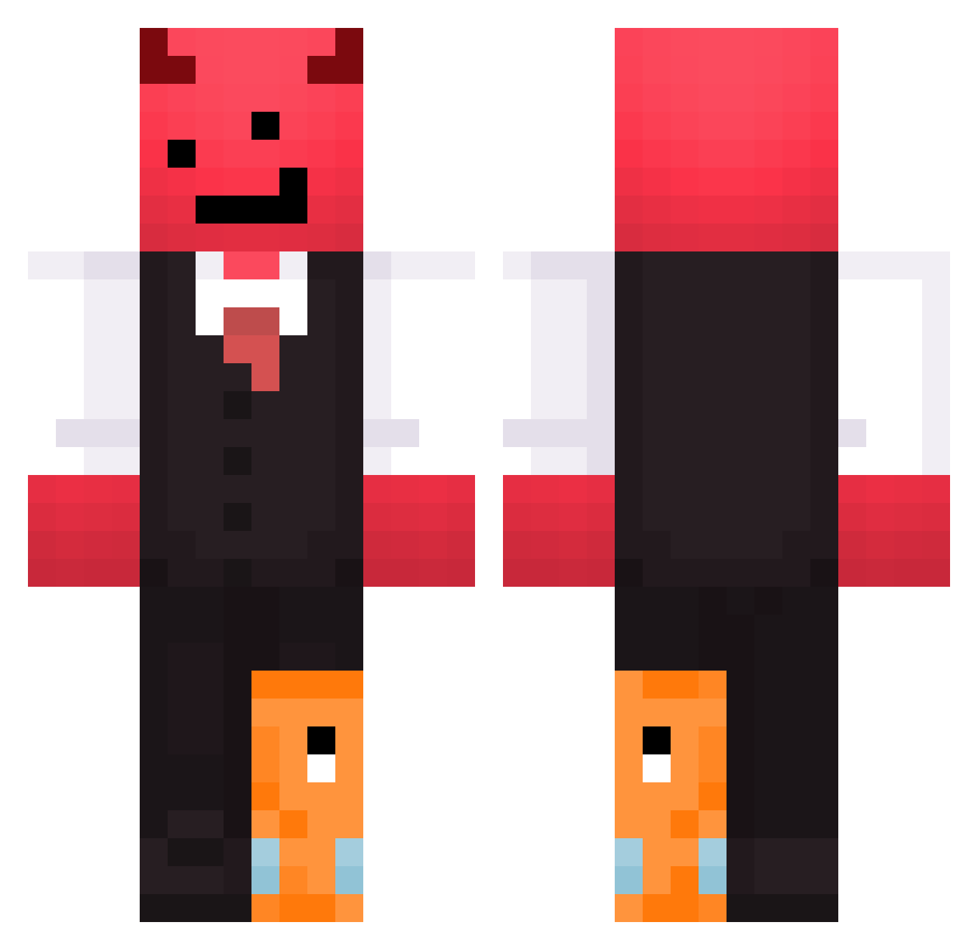 beinggass Minecraft skin, front and back view