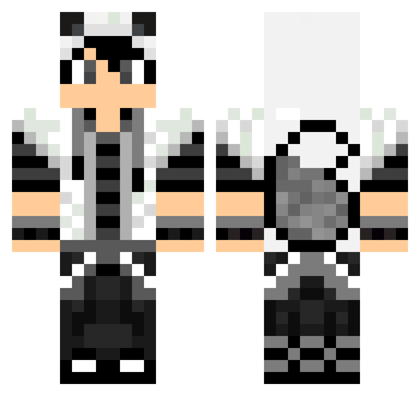 SSSnowWolf Minecraft skin, front and back view