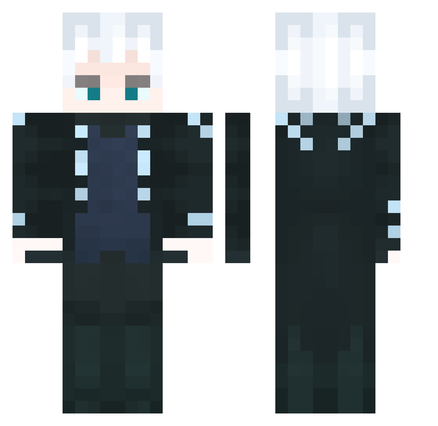 Anomaly74 Minecraft skin, front and back view