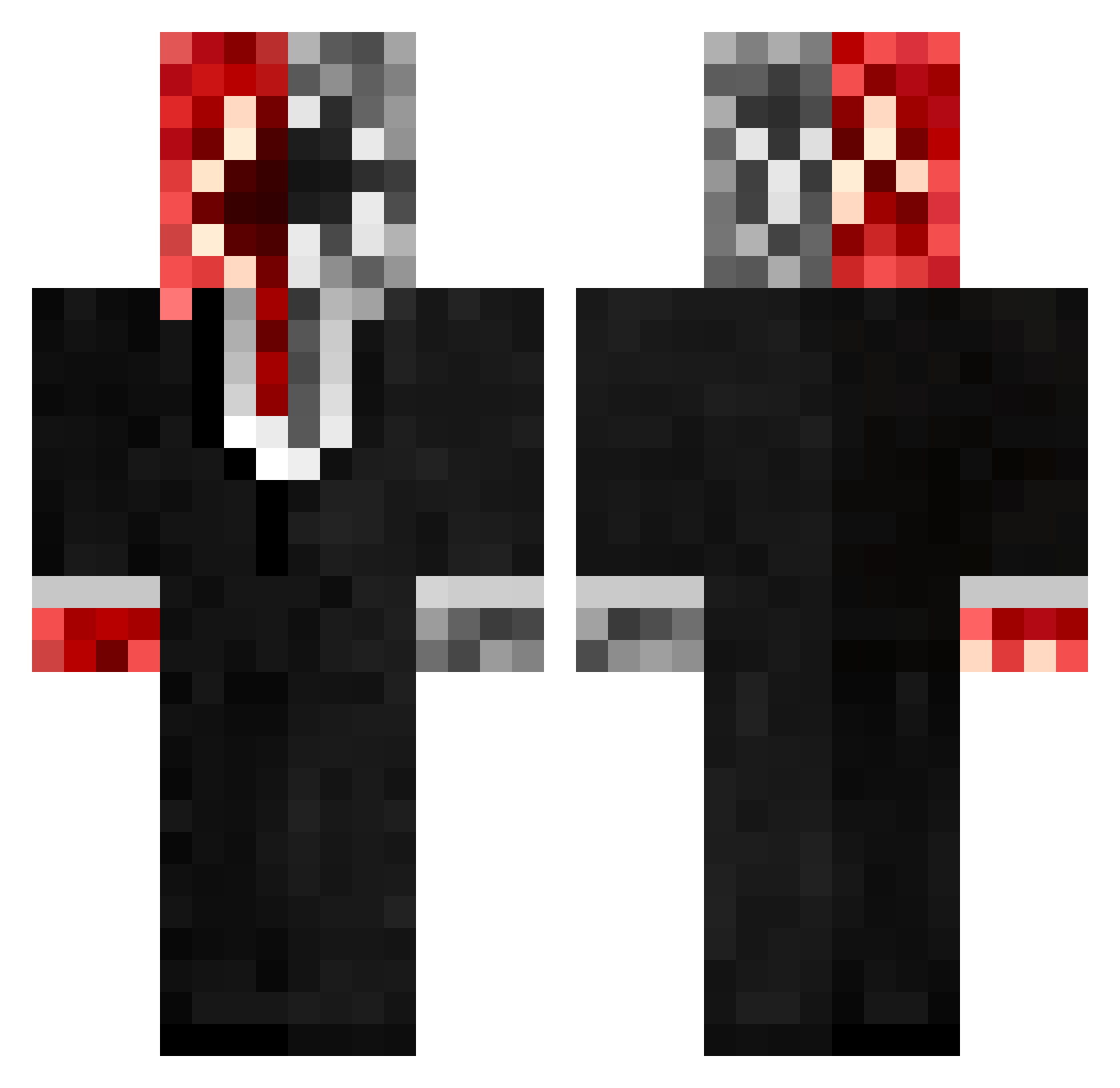 zsid Minecraft skin, front and back view