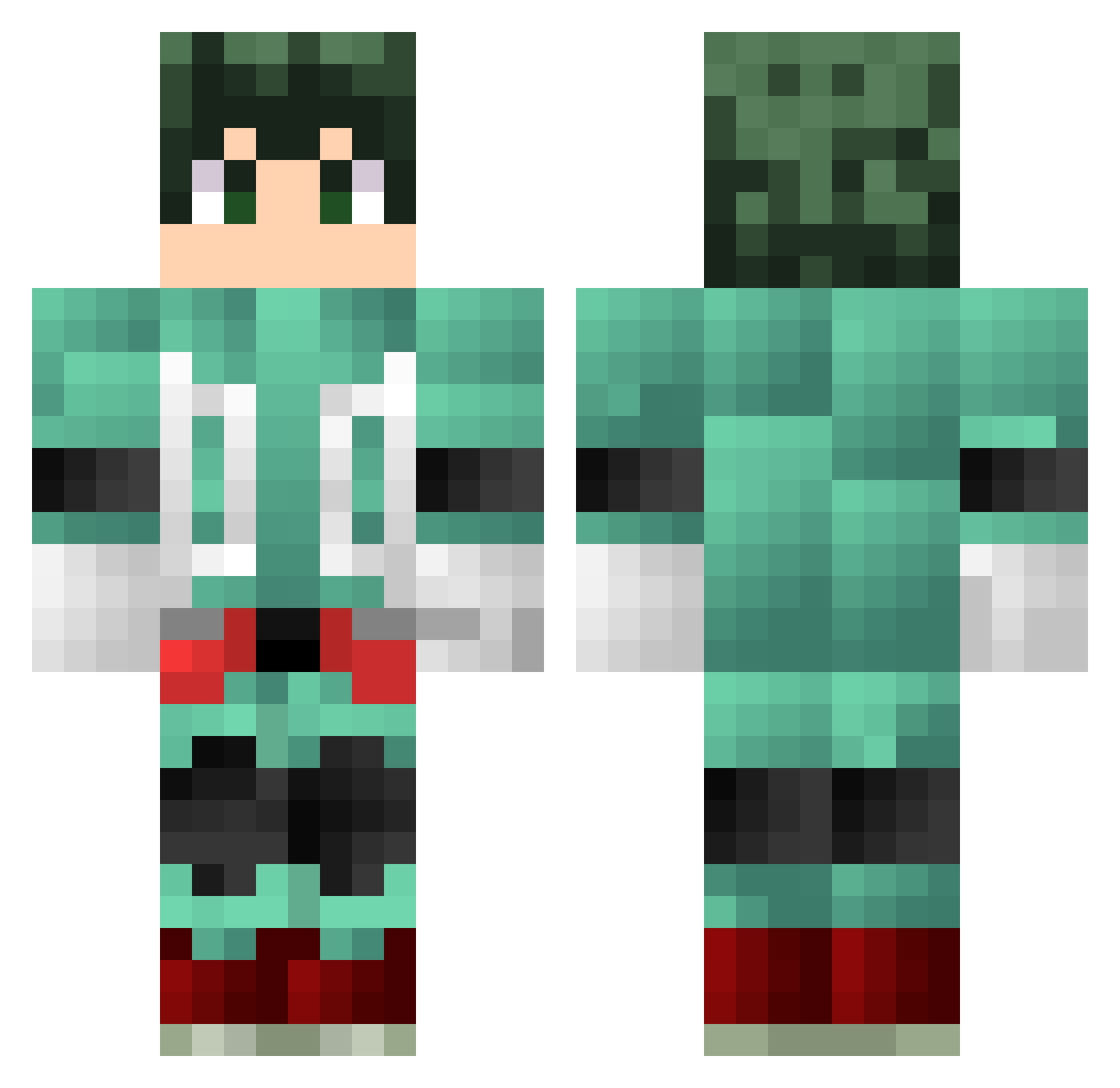 Xx_isaake_xX Minecraft skin, front and back view