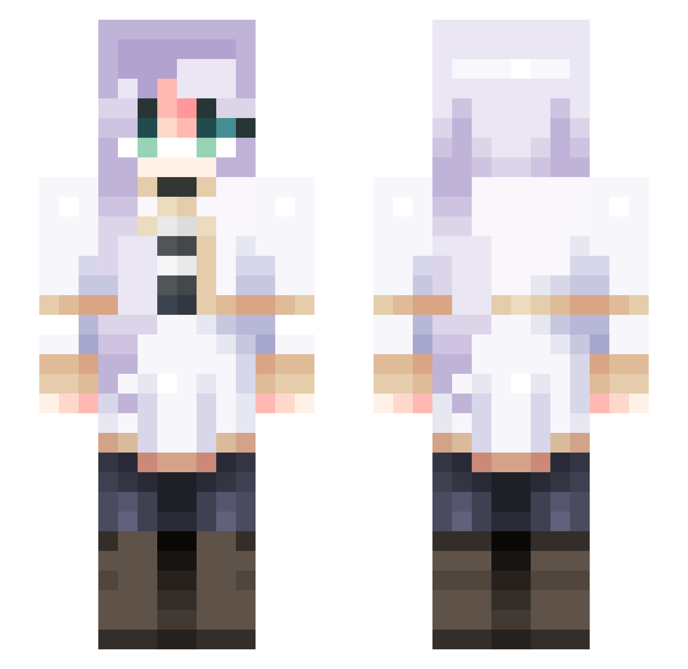 PigDeo Minecraft skin, front and back view