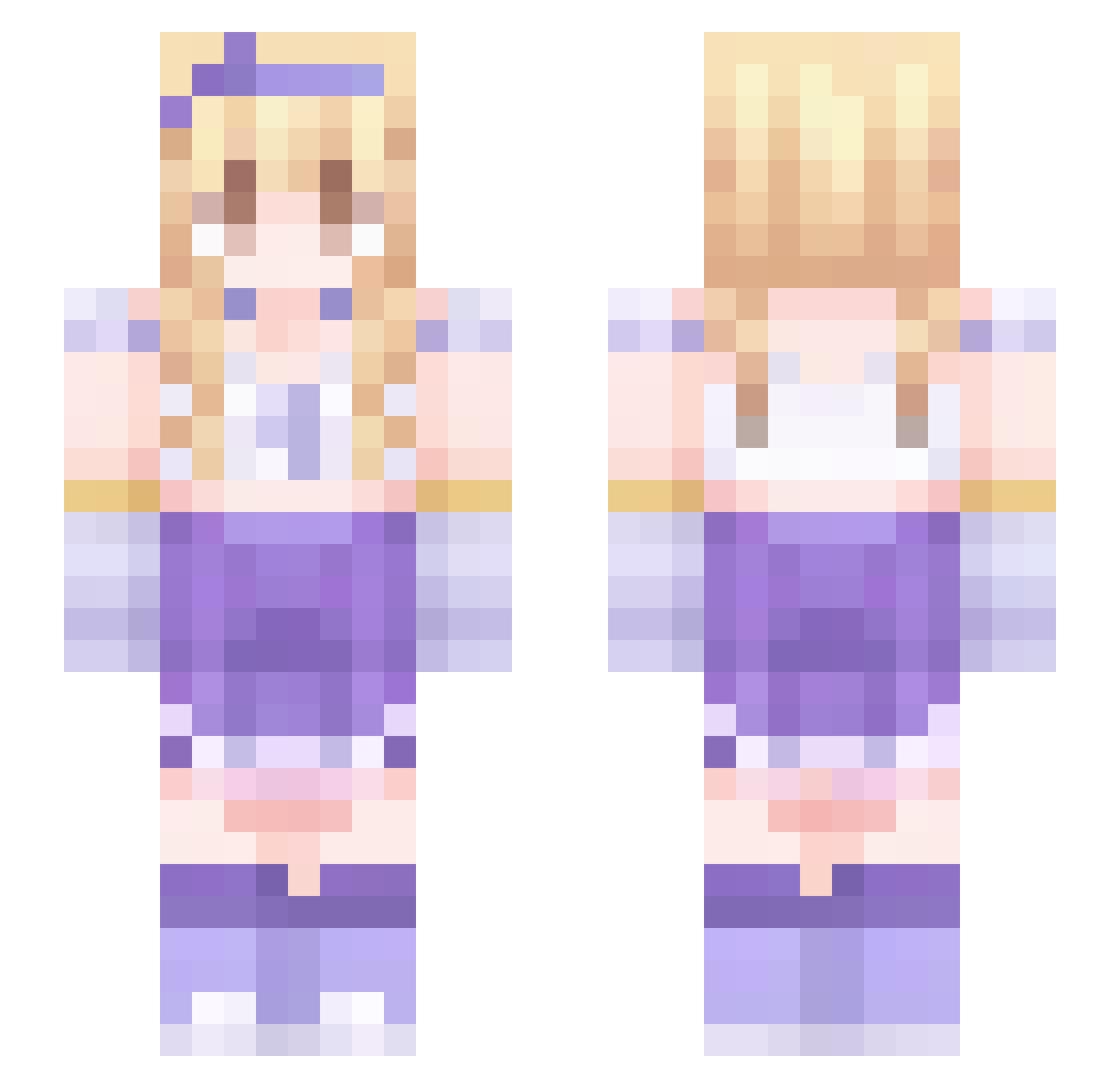 AnonStein Minecraft skin, front and back view