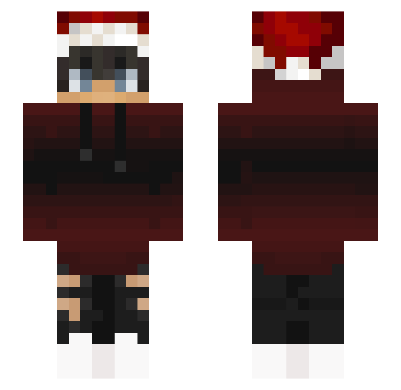 ItzRCV Minecraft skin, front and back view