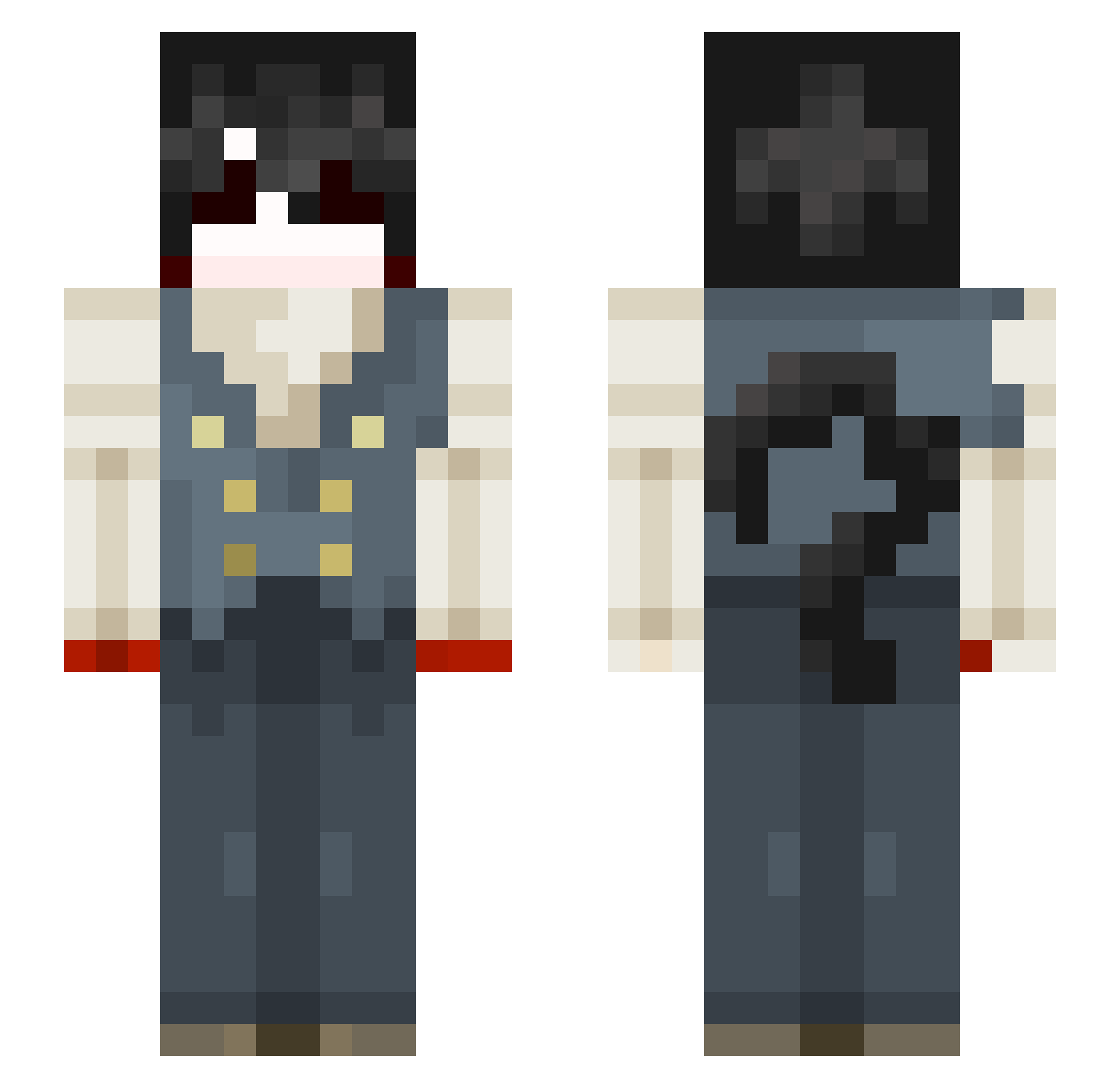 Arkle70 Minecraft skin, front and back view