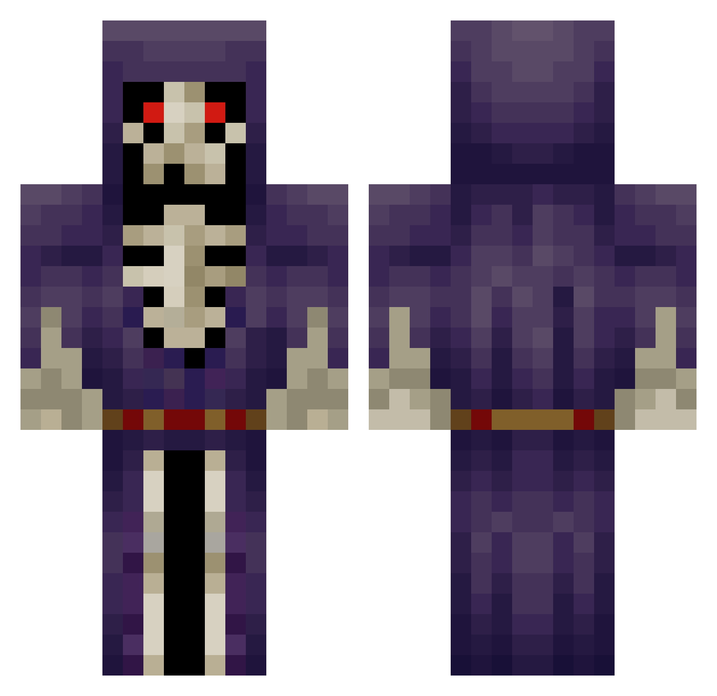 W4ZZ4P Minecraft skin, front and back view