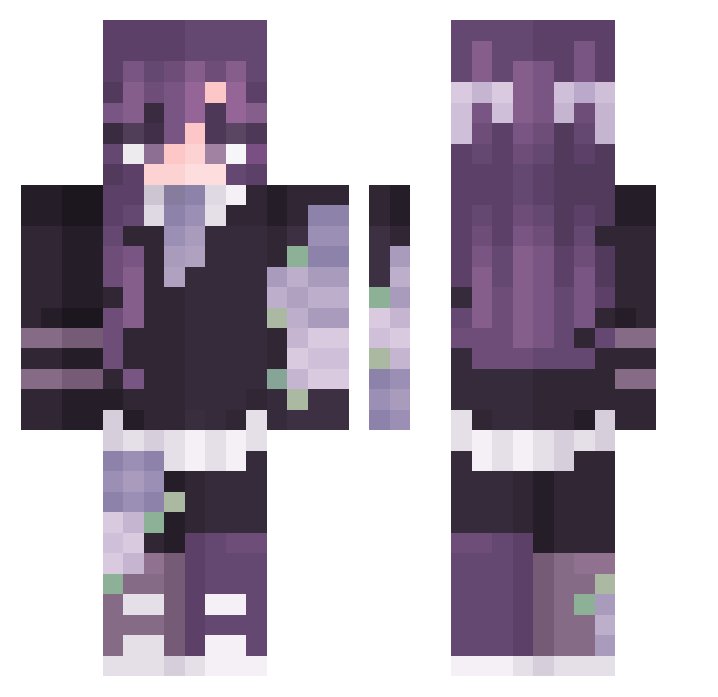 Tessigray Minecraft skin, front and back view