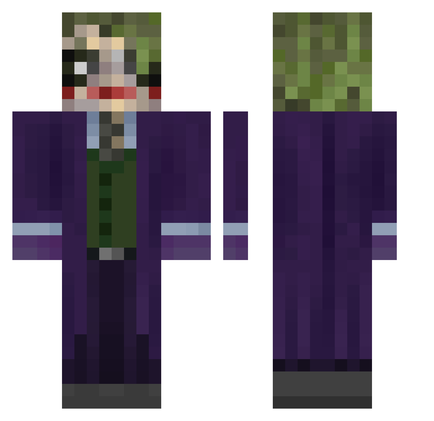 Ajgor_Byku Minecraft skin, front and back view