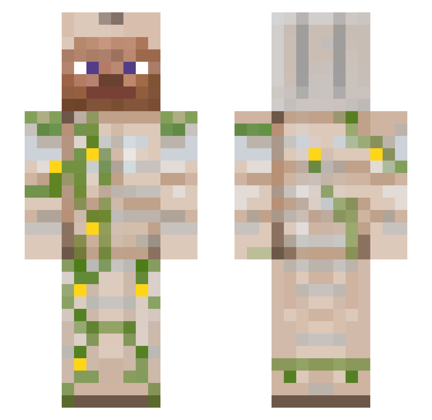 Ironedz Minecraft skin, front and back view