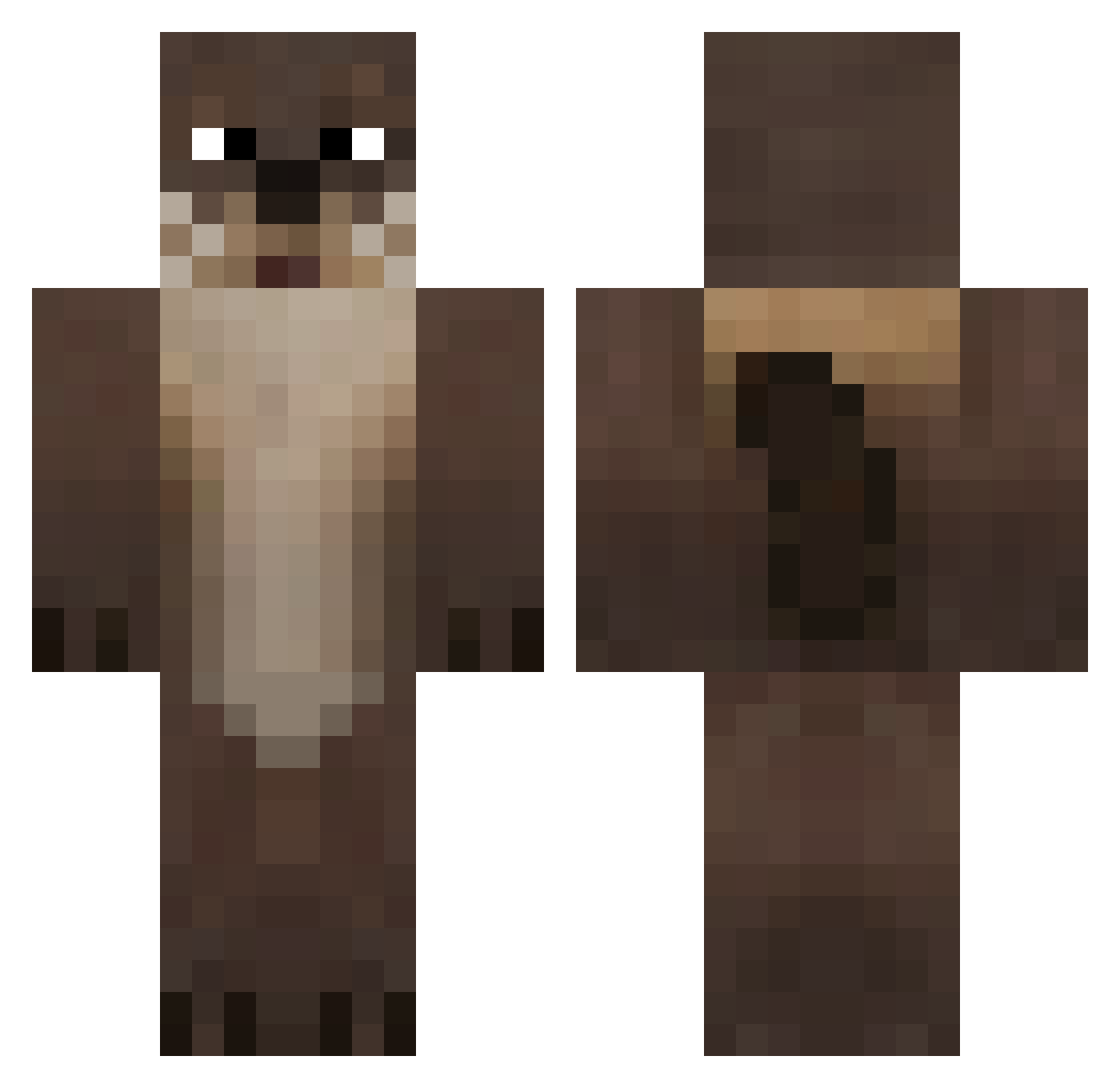 Seneca Minecraft skin, front and back view