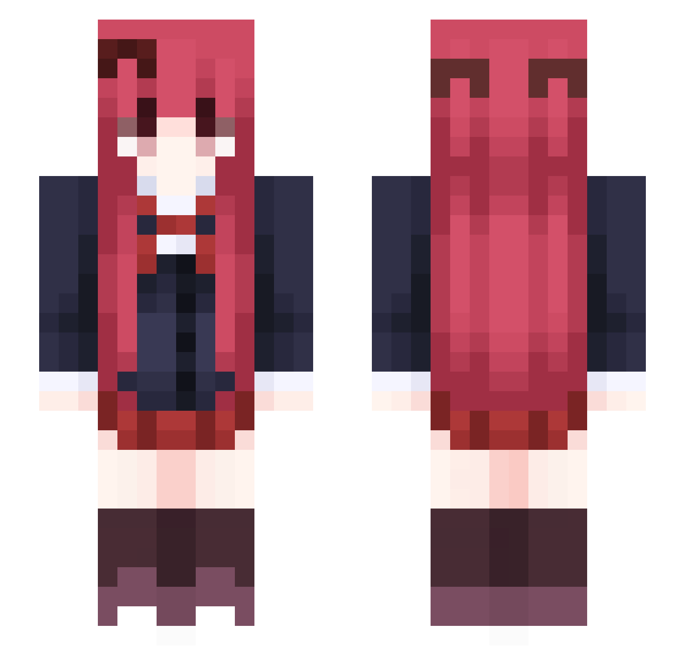 RedE404 Minecraft skin, front and back view