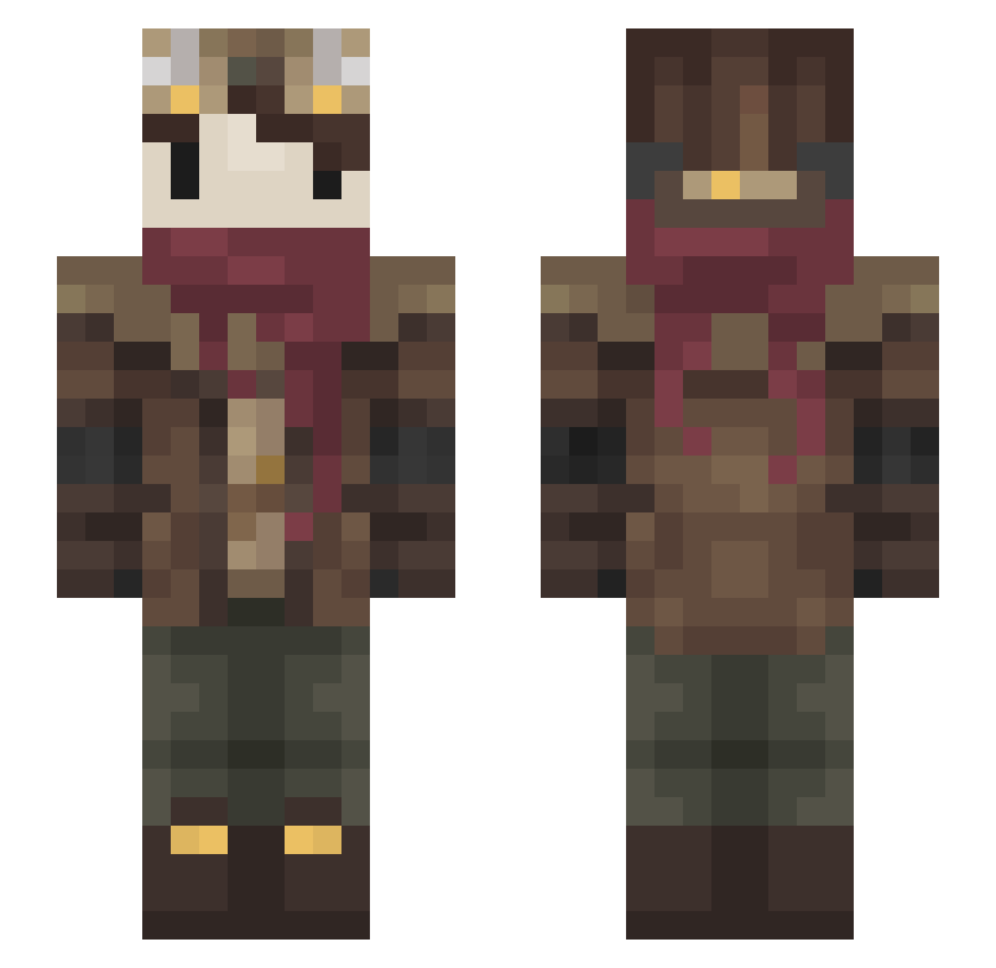 veef77 Minecraft skin, front and back view