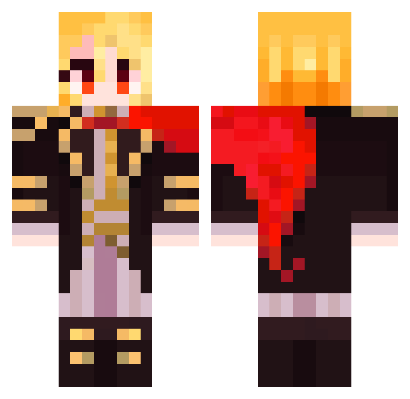 Zer0Two016 Minecraft skin, front and back view