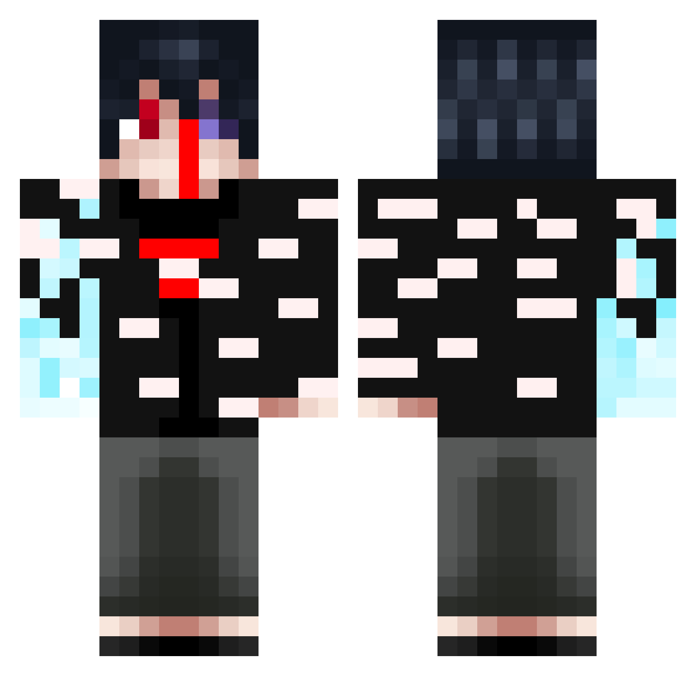 cuteboykisser Minecraft skin, front and back view