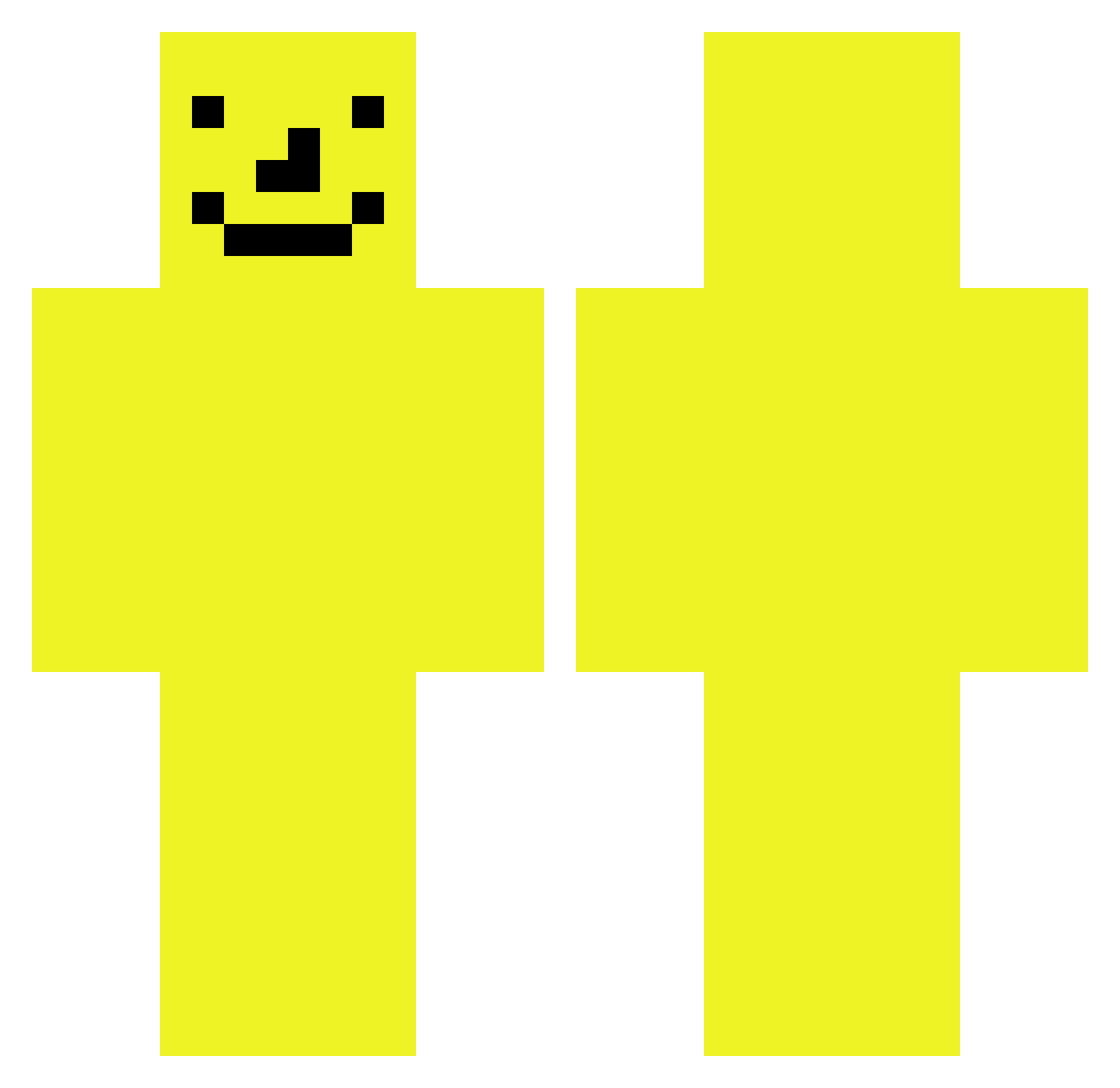 SnoopBoop Minecraft skin, front and back view