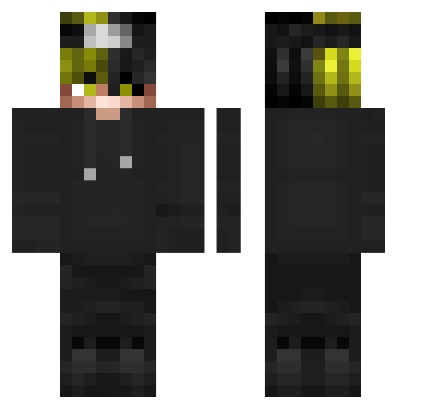 SHOOTMYHEAD Minecraft skin, front and back view