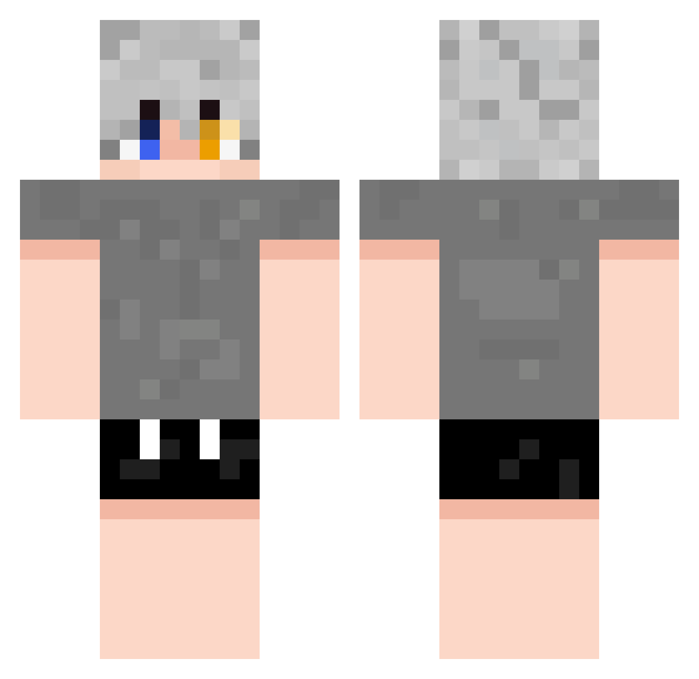 jjooeel Minecraft skin, front and back view
