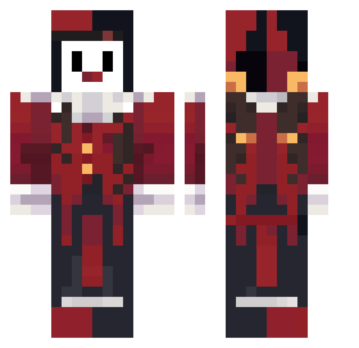 Taramond Minecraft skin, front and back view