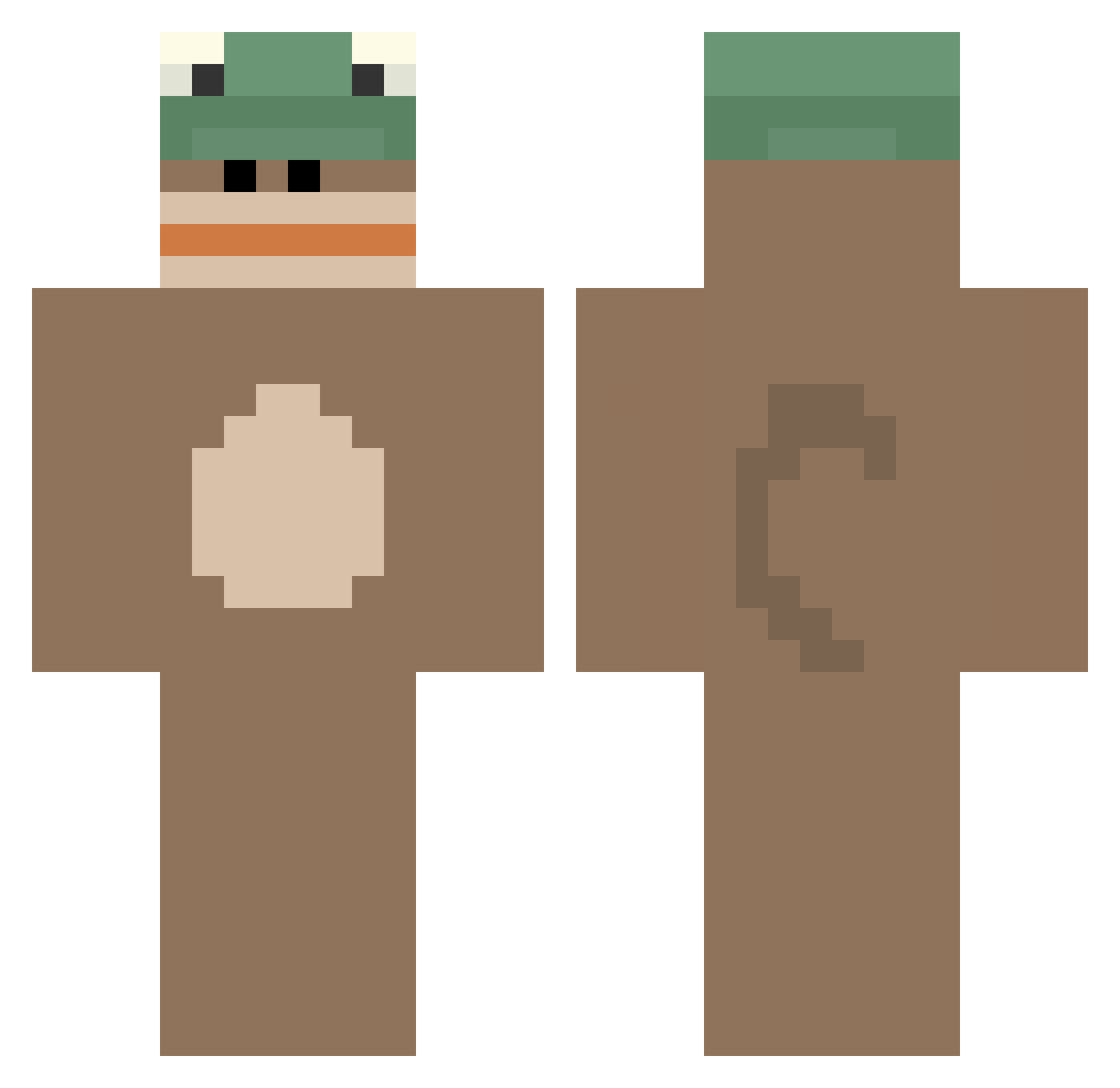 1235p Minecraft skin, front and back view