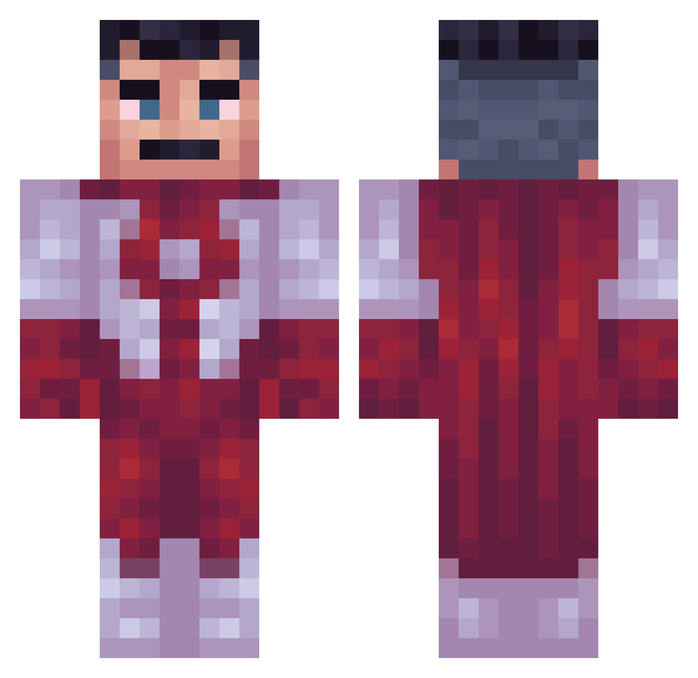 Horner556 Minecraft skin, front and back view