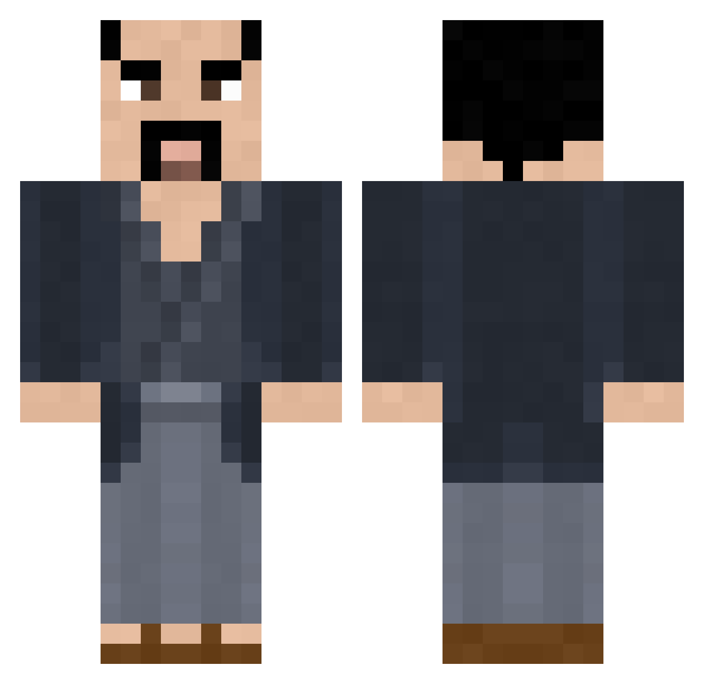 Khalzone Minecraft skin, front and back view