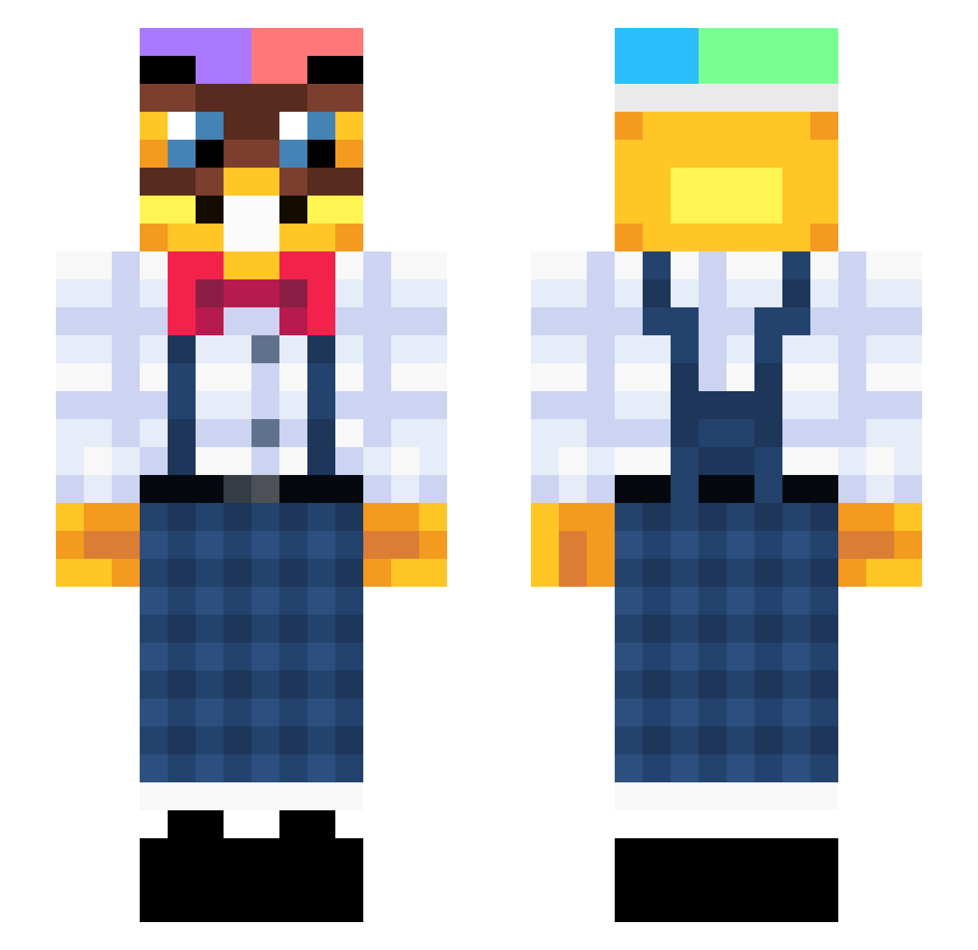 GaySteinRP Minecraft skin, front and back view