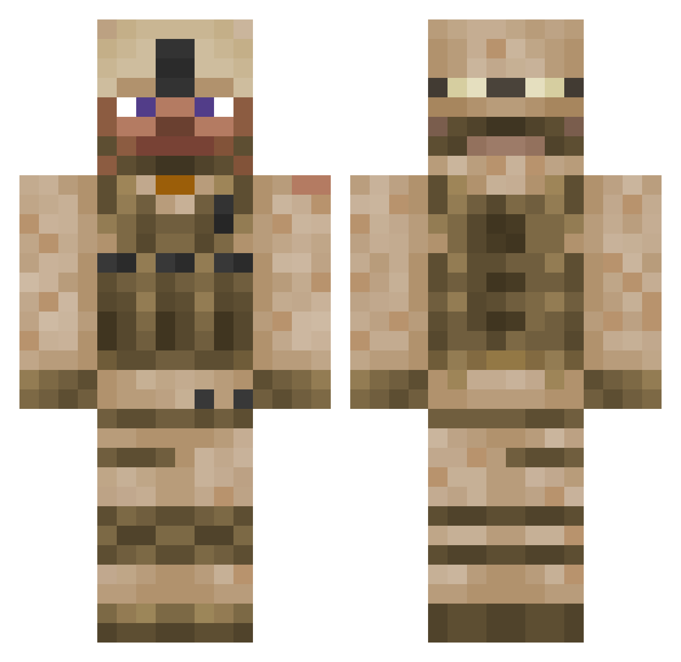 AtheriusPL Minecraft skin, front and back view