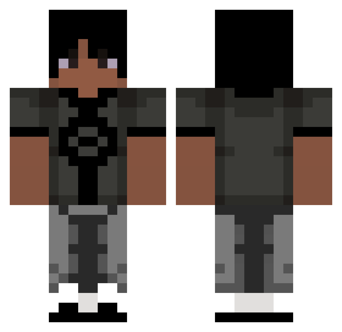 zKayzix Minecraft skin, front and back view