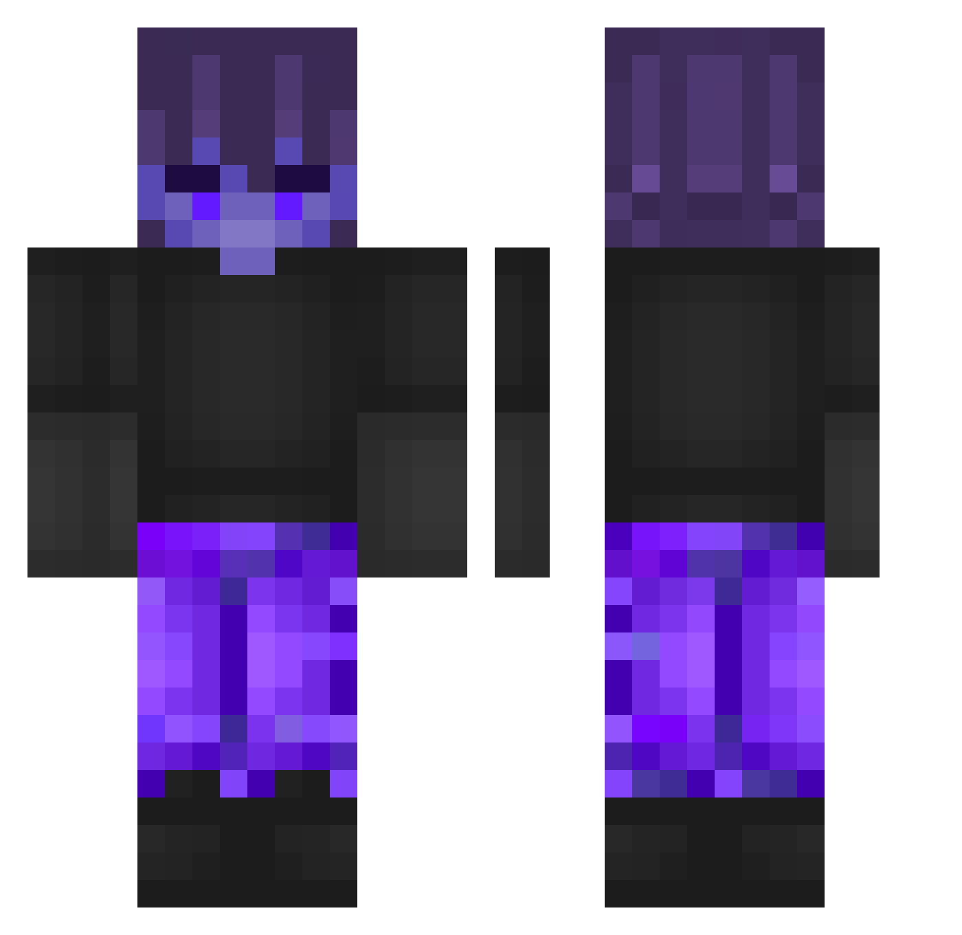 xCr4ckt76 Minecraft skin, front and back view