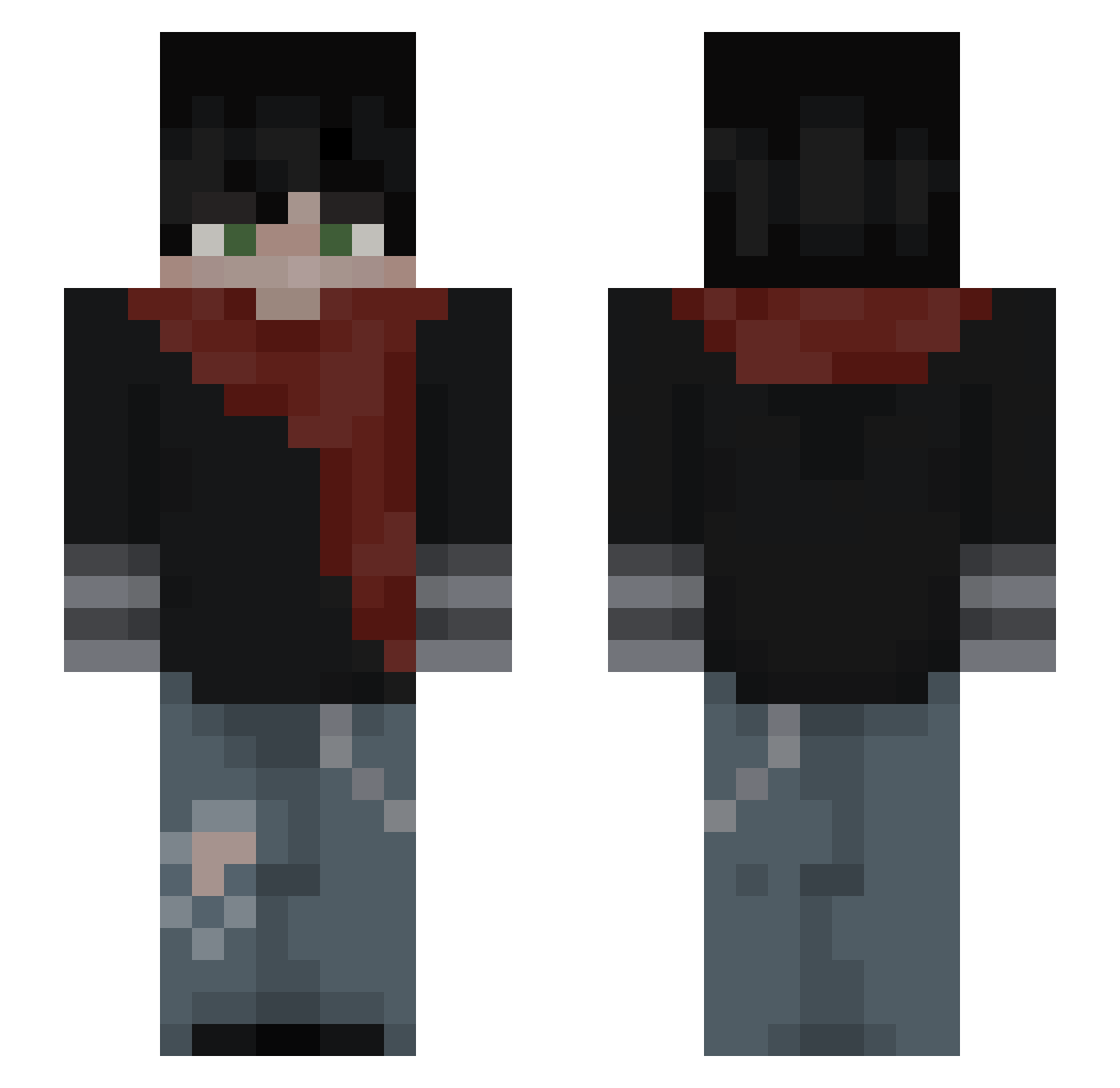 What_TheFlux Minecraft skin, front and back view