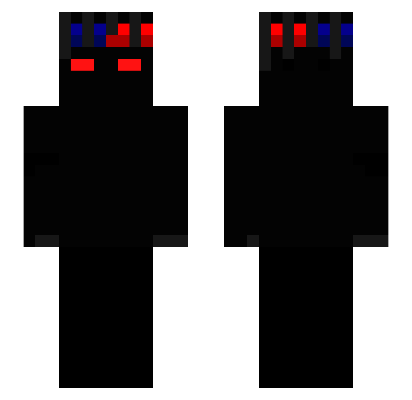 unsafety Minecraft skin, front and back view