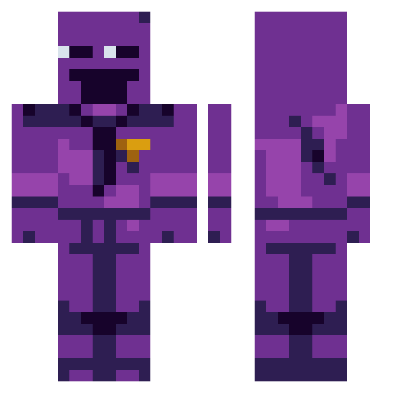 ironmaxi Minecraft skin, front and back view