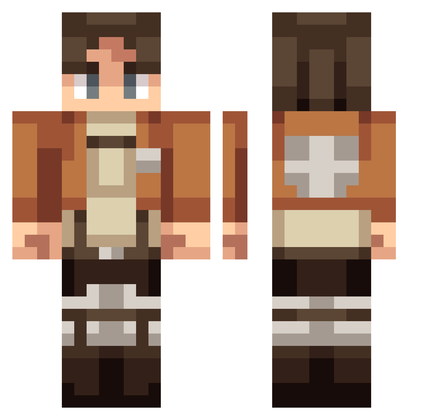 Doguman Minecraft skin, front and back view