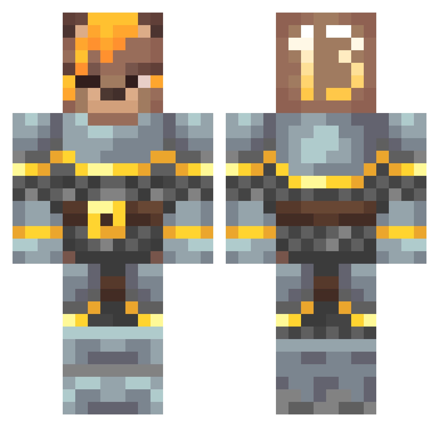 ROXXHEADS Minecraft skin, front and back view