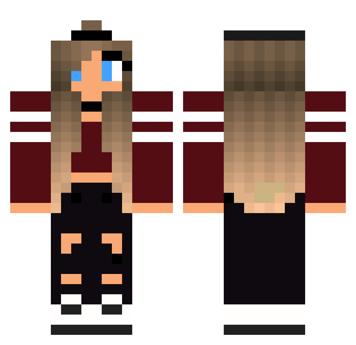Dutty_Frutty Minecraft skin, front and back view