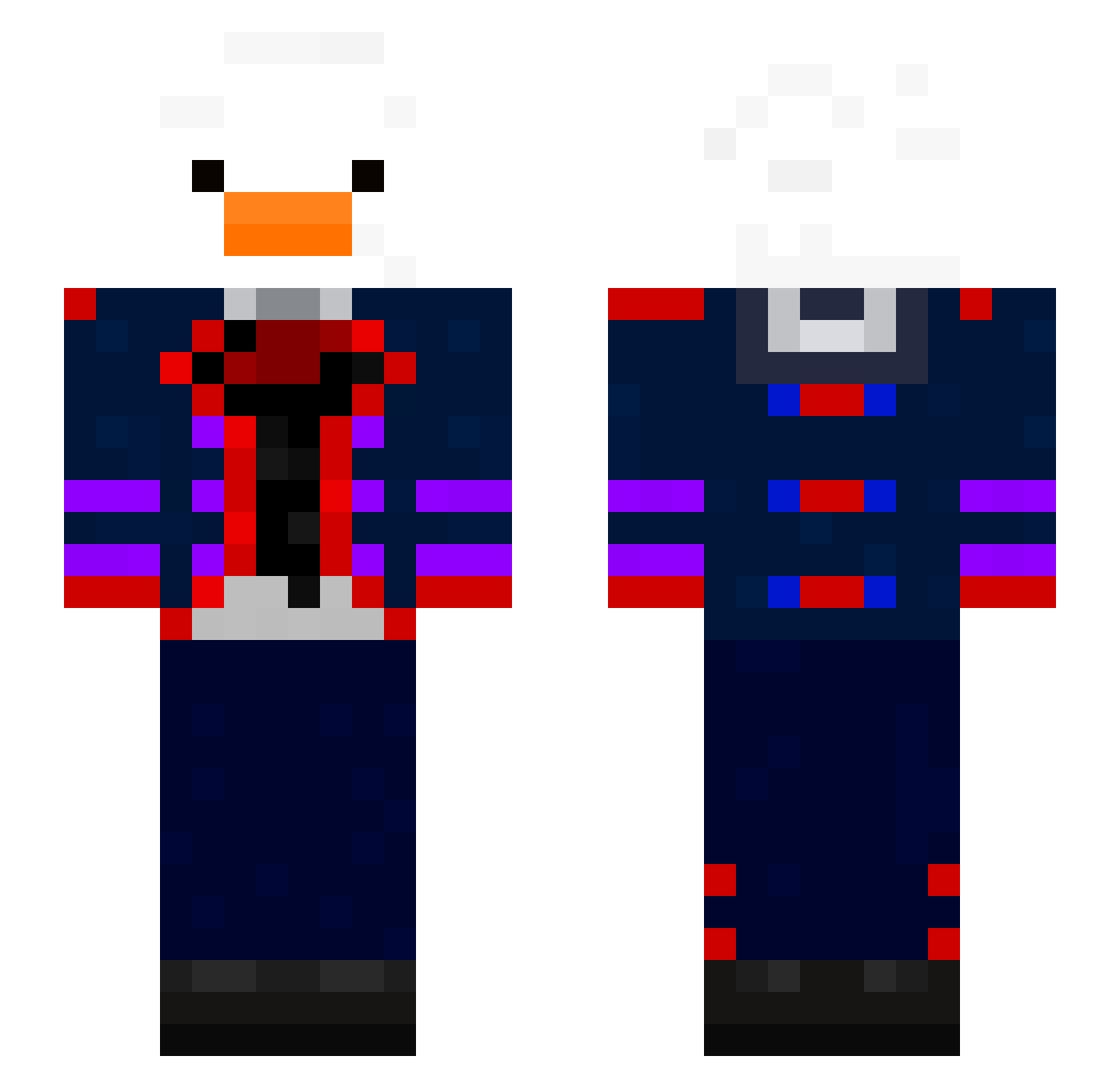 sillysamsam100 Minecraft skin, front and back view