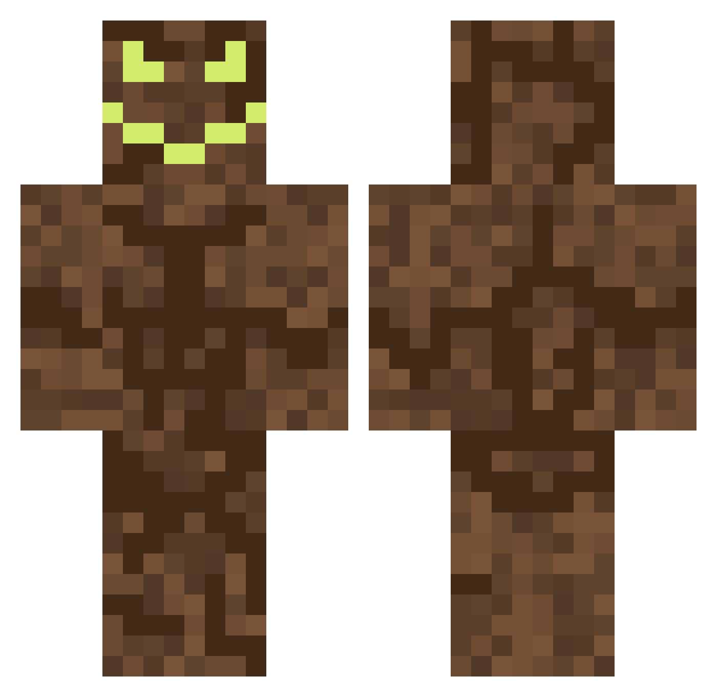Peaterquack Minecraft skin, front and back view