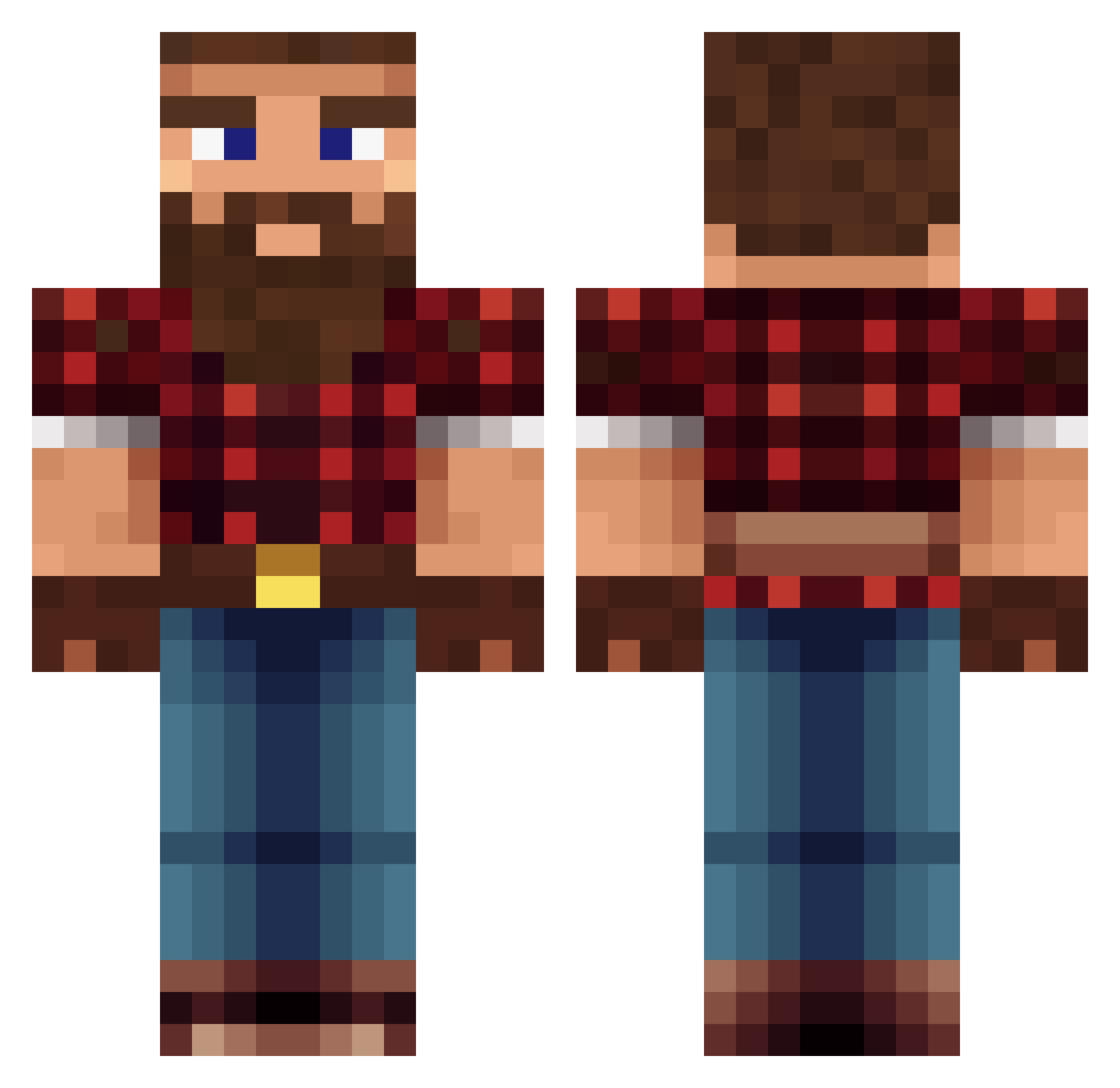 CorkscrewAxe9 Minecraft skin, front and back view