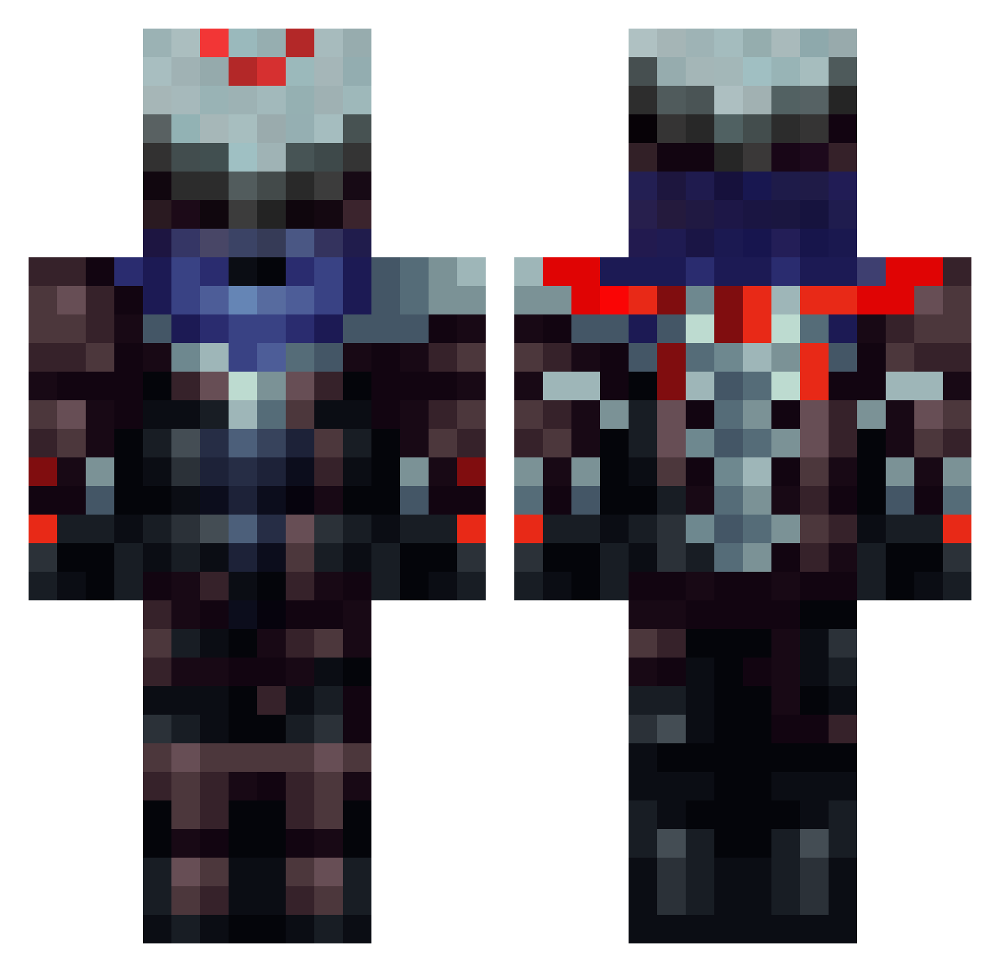 Shiroio Minecraft skin, front and back view