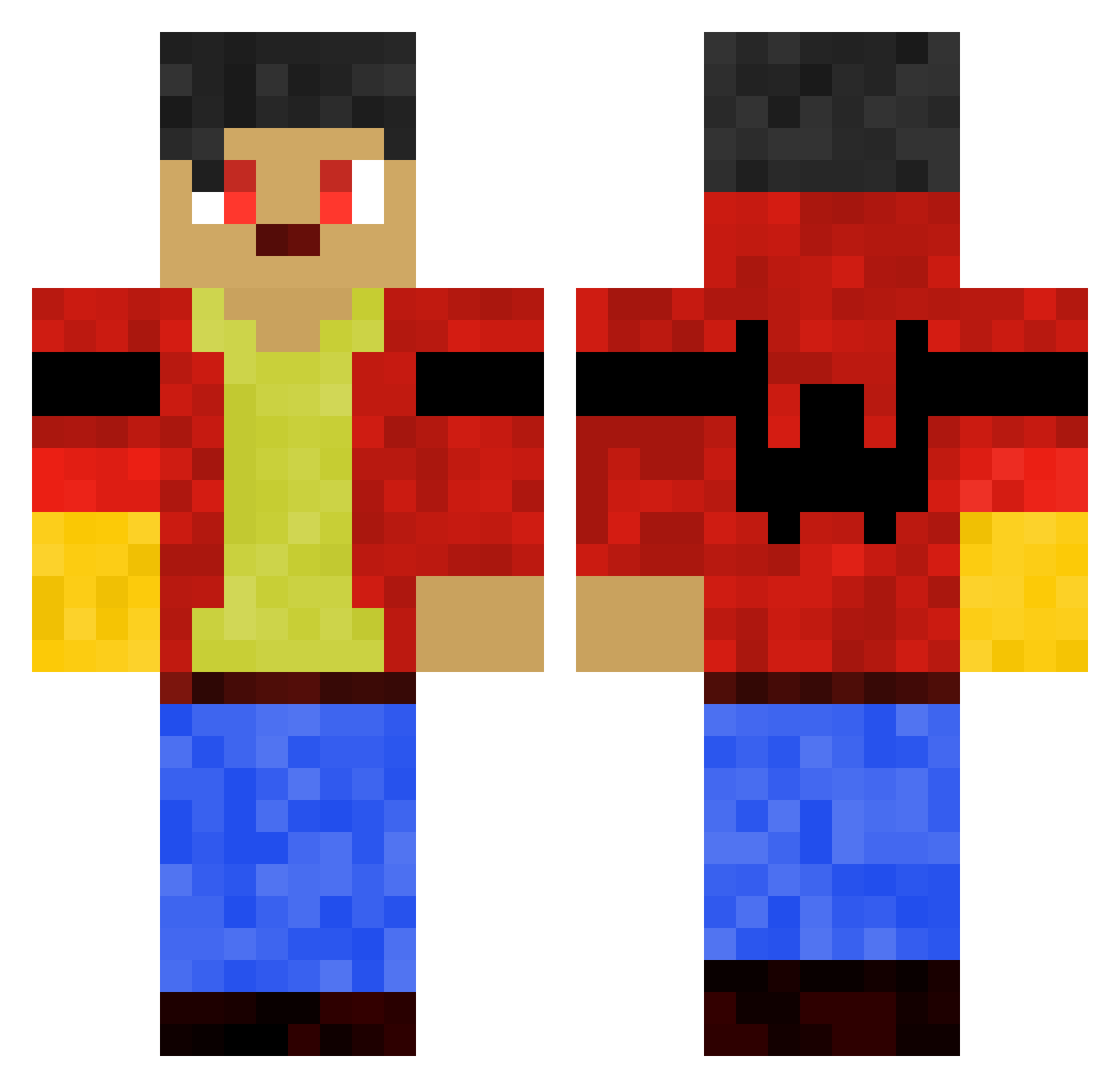 worstplayerever7 Minecraft skin, front and back view
