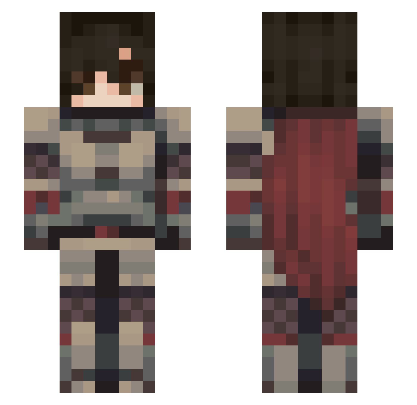 proxynutz Minecraft skin, front and back view