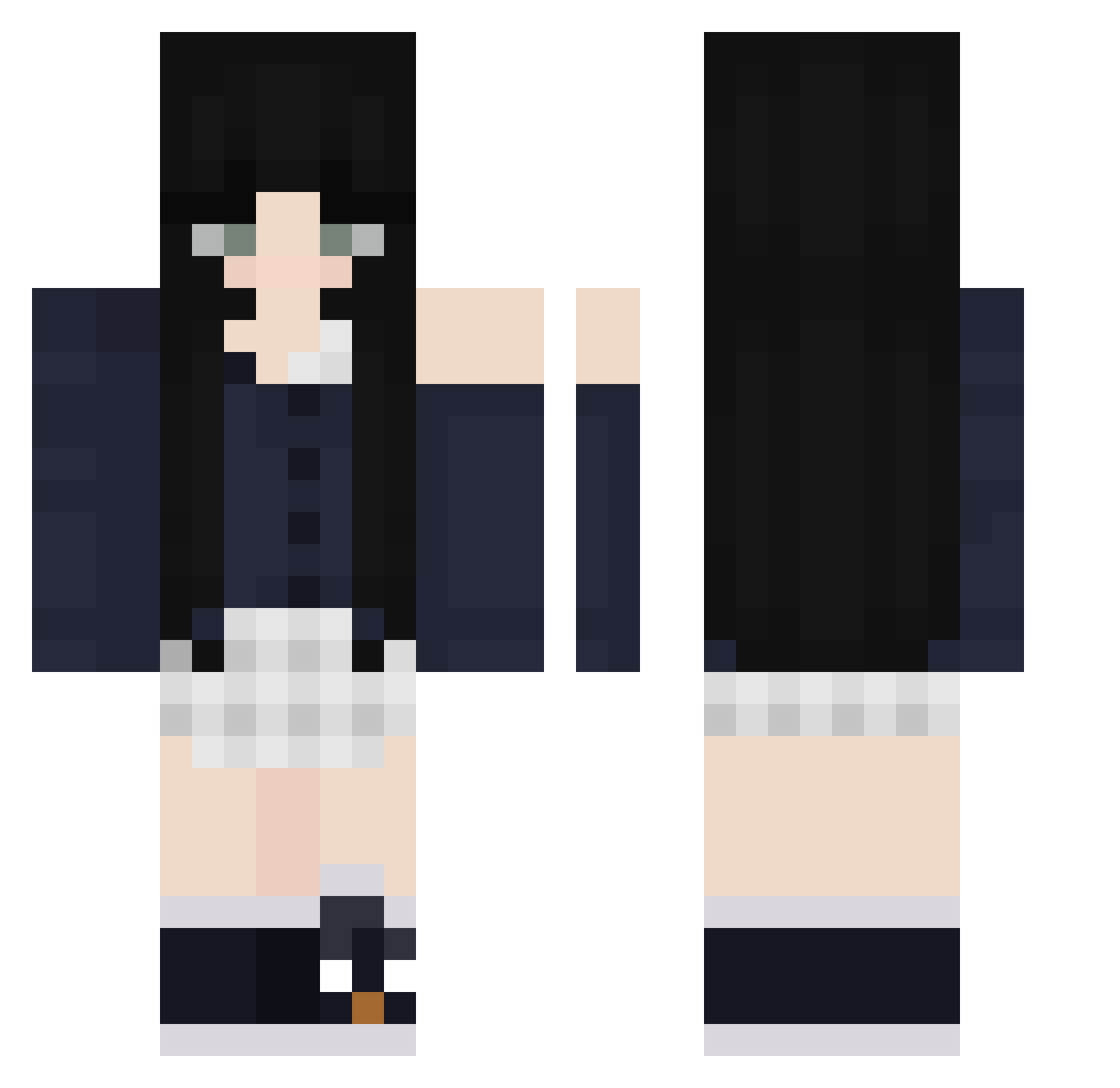 tabi Minecraft skin, front and back view