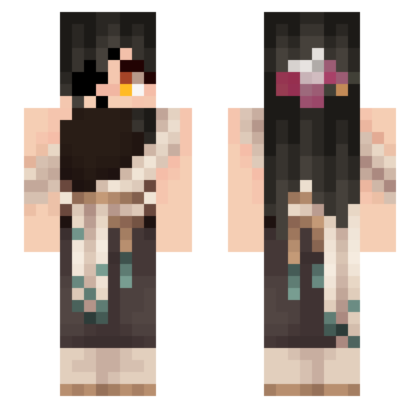 LoonieToons Minecraft skin, front and back view