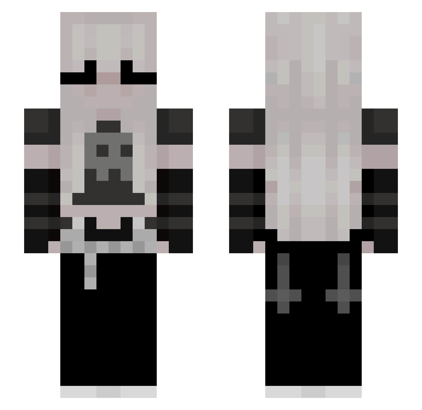 DARTH0O0 Minecraft skin, front and back view