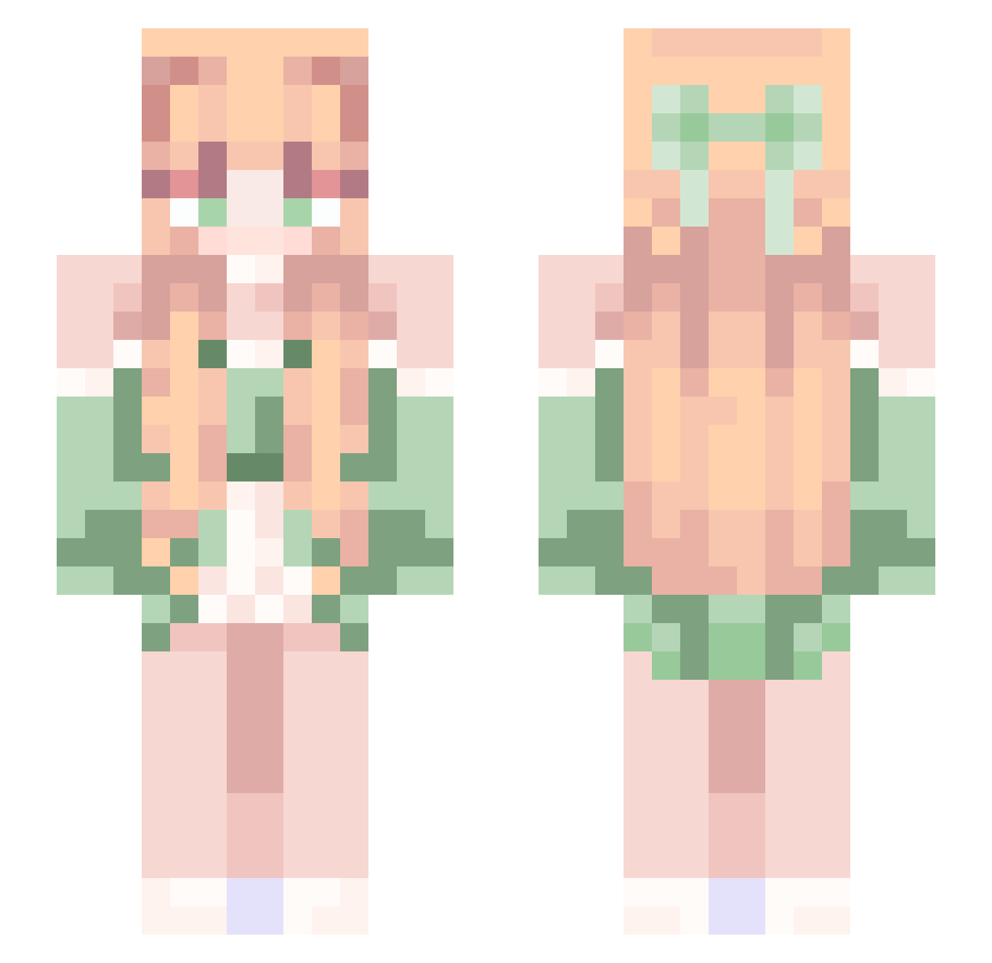 wobbly_penguin Minecraft skin, front and back view