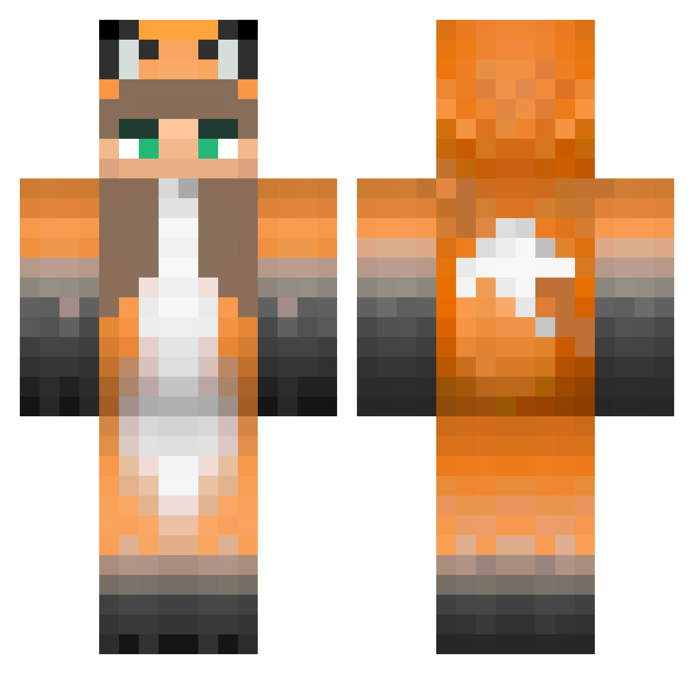 ArinkaMandarinka Minecraft skin, front and back view