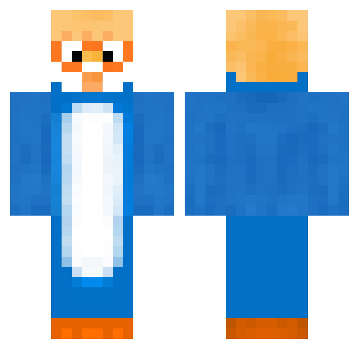 jinwon17 Minecraft skin, front and back view