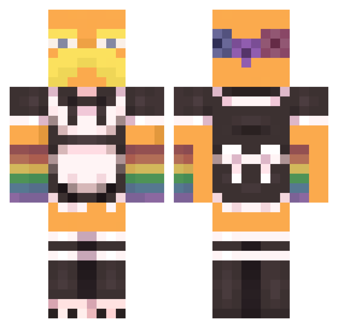 Candycupps15 Minecraft skin, front and back view